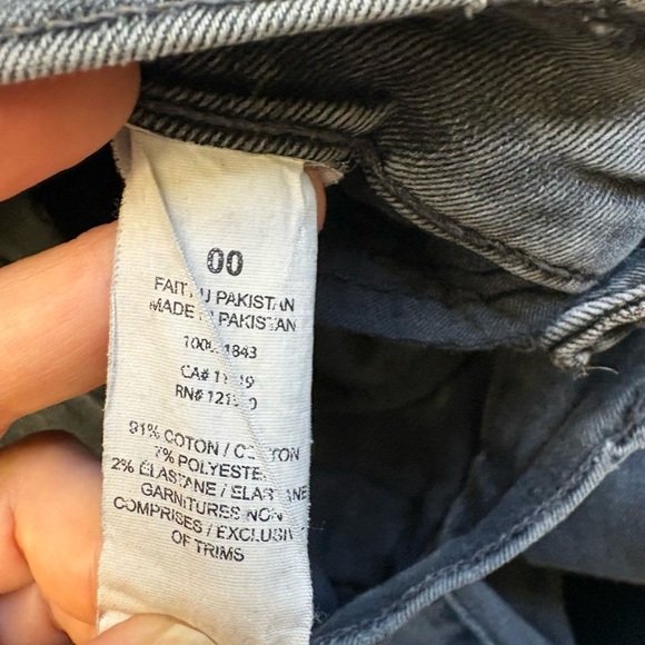 Garage skinny midrise zip and button raw hem grey ankle denim jeans size 00 - Picture 8 of 13